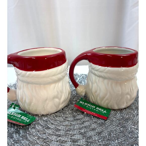 Sleigh Bell Bistro Winking Santa Retro Style Christmas Coffee/ Hot Cocoa Mugs - Picture 5 of 9